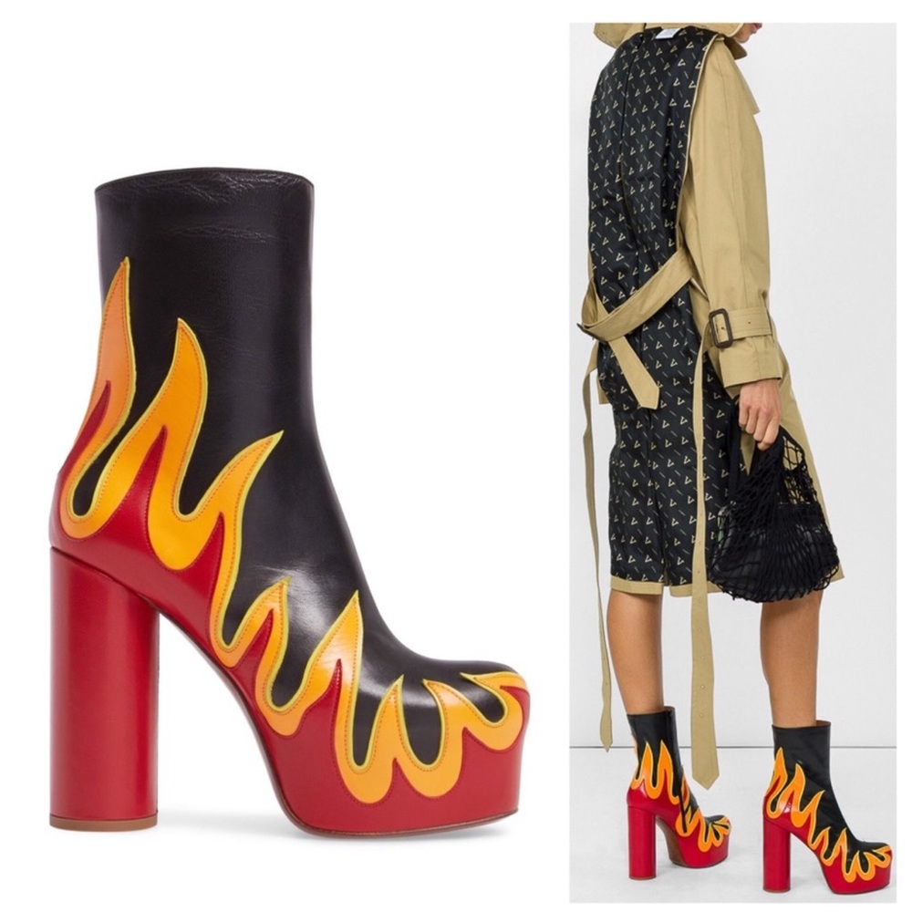 VETEMENTS RARE Flame Platform Boots